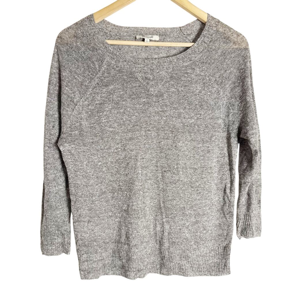 Madewell Gray Long Sleeve Crewneck Knit Classic Pullover Sweater Size Small
